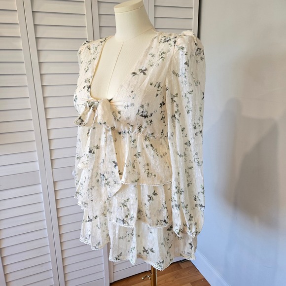 Fanco Ruffle Mini Dress Women's M Coquette Cottagecore Feminine Fairy Tea Party - Picture 3 of 15